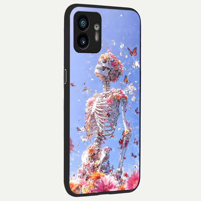  Bloom Beyond Bones back cover For Nothing Phone 2 slim fit glass case with vibrant aesthetic design