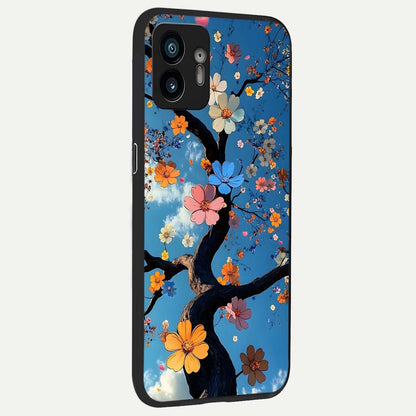  Blossom Dream Sky back cover For Nothing Phone 2 slim fit glass case with vibrant aesthetic design