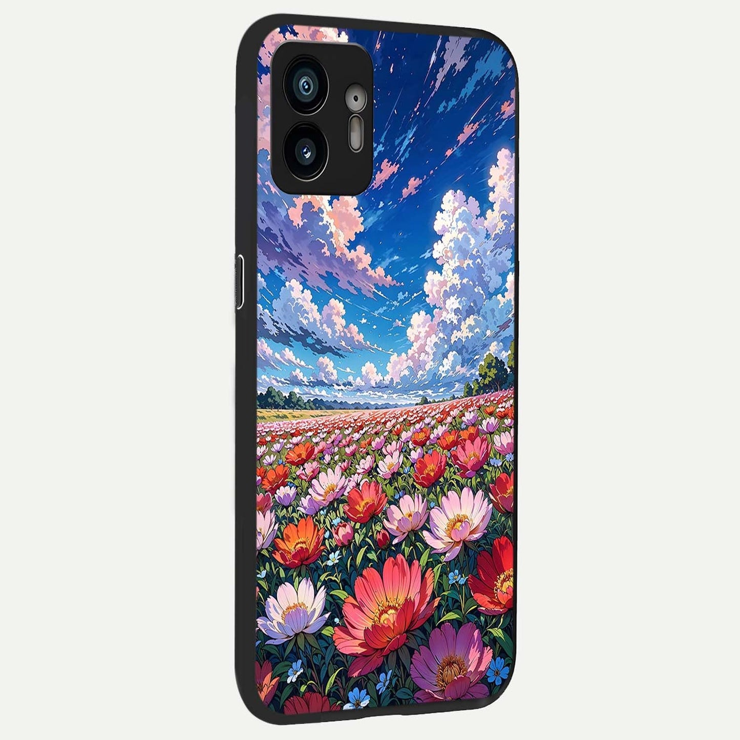  Blossom Sky Field back cover For Nothing Phone 2 slim fit glass case with vibrant aesthetic design