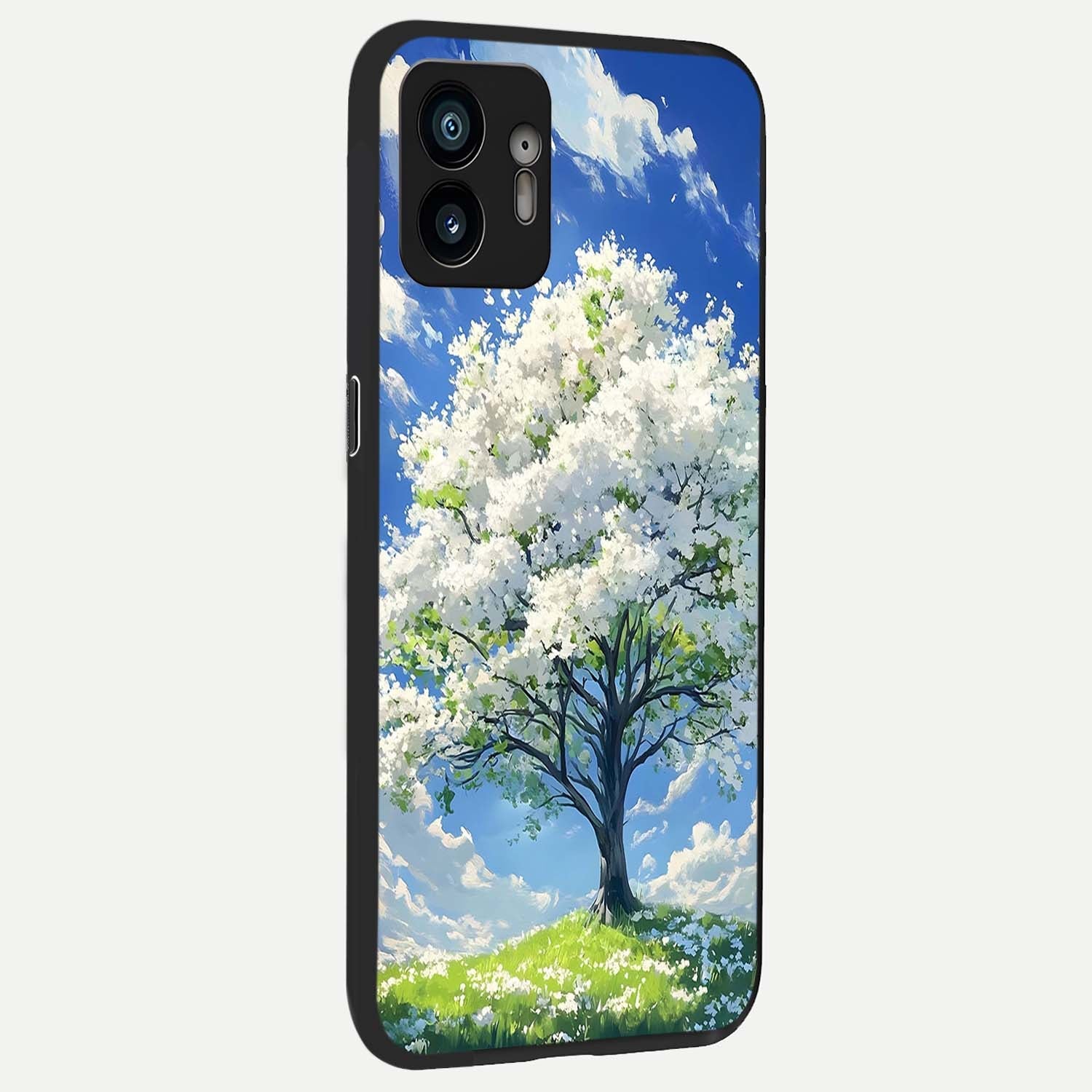  Blossom Sky Serenity back cover For Nothing Phone 2 slim fit glass case with vibrant aesthetic design