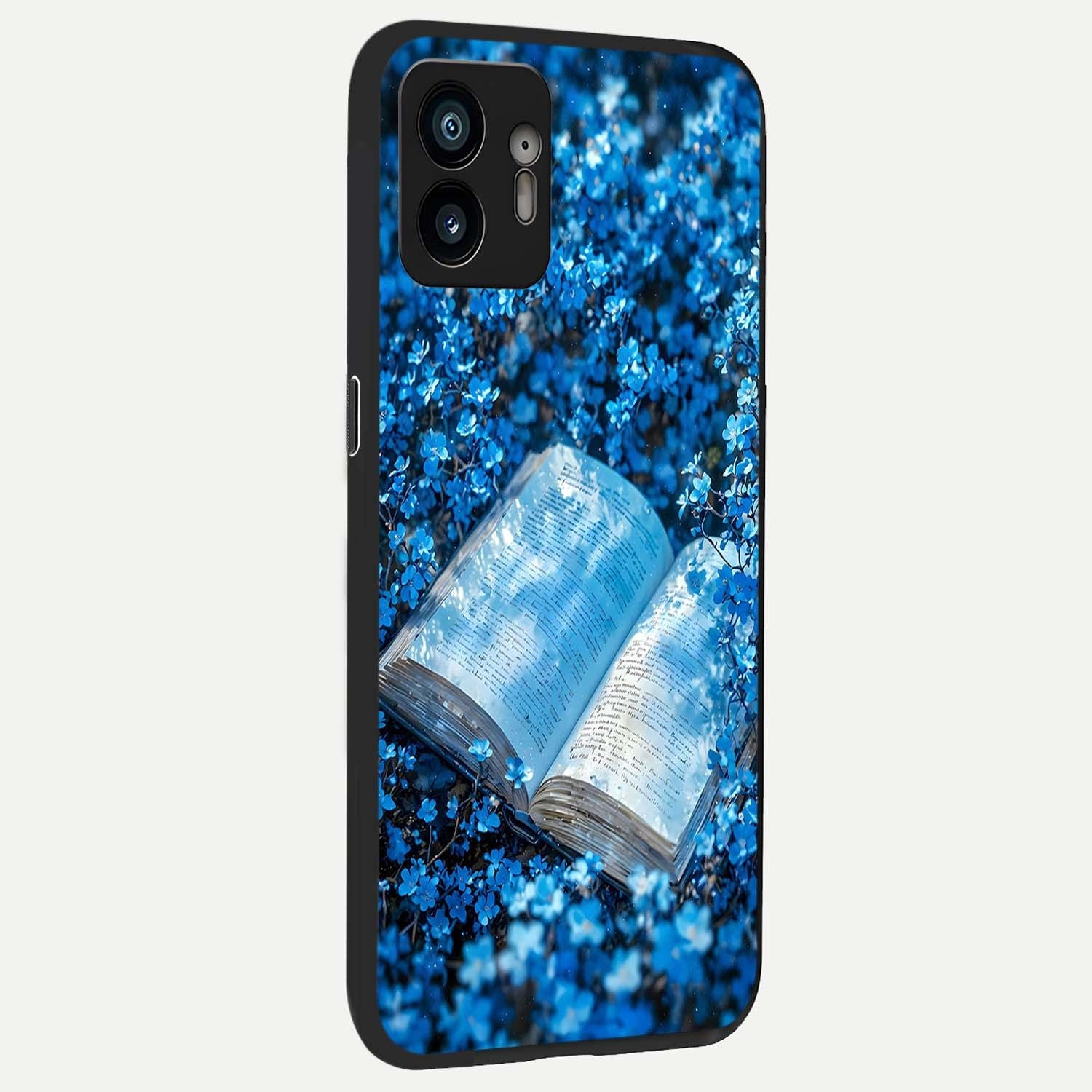  Blue Bloom Tales back cover For Nothing Phone 2 slim fit glass case with vibrant aesthetic design