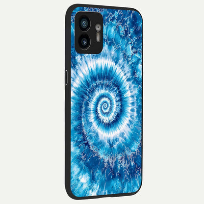  Blue Galaxy Wave back cover For Nothing Phone 2 slim fit glass case with vibrant aesthetic design