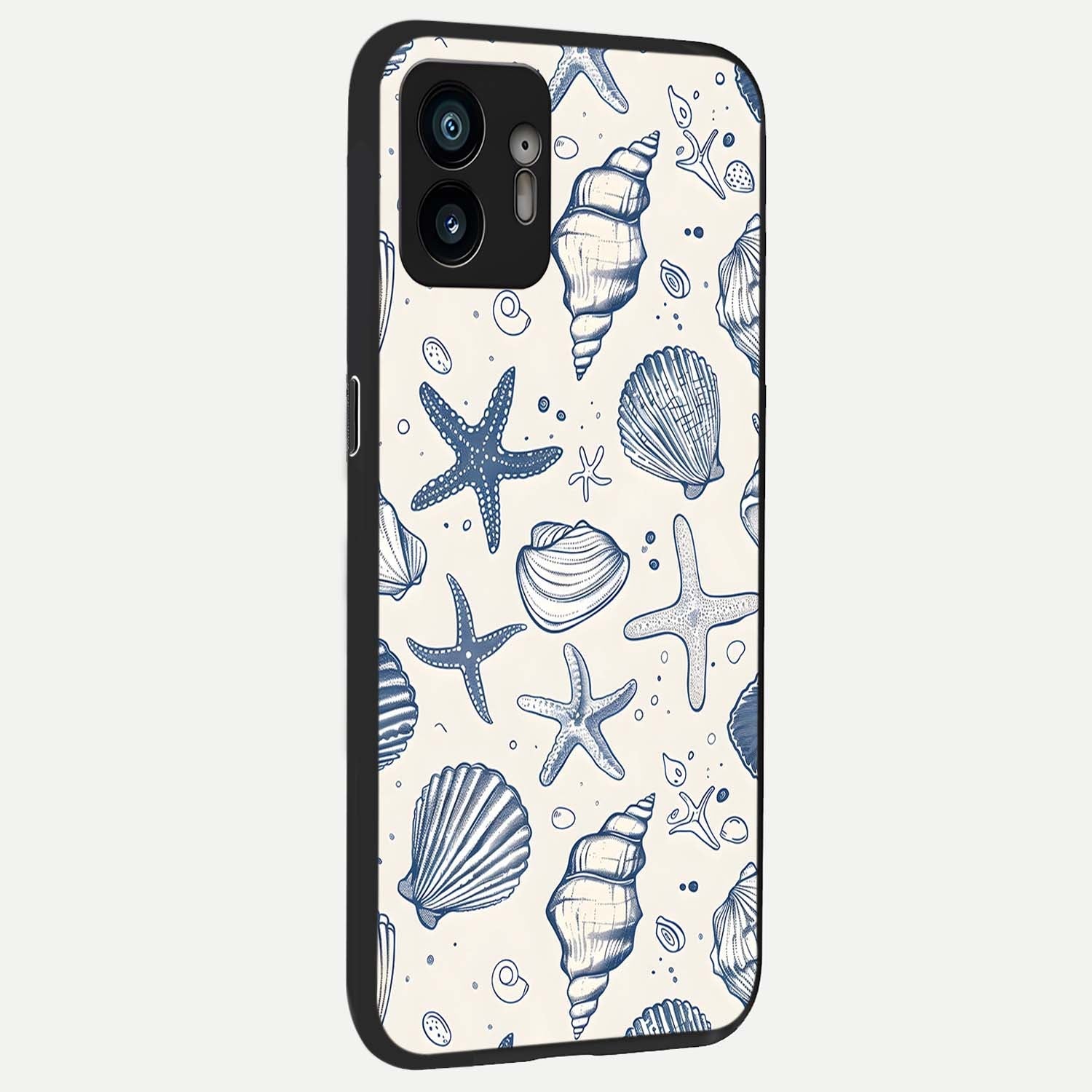  Blue Ocean Outline back cover For Nothing Phone 2 slim fit glass case with vibrant aesthetic design