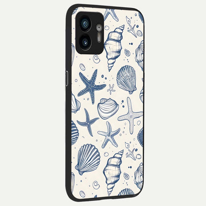 Blue Ocean Outline back cover For Nothing Phone 2 slim fit glass case with vibrant aesthetic design