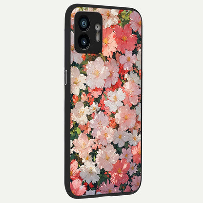  Blush Bloom Field back cover For Nothing Phone 2 slim fit glass case with vibrant aesthetic design
