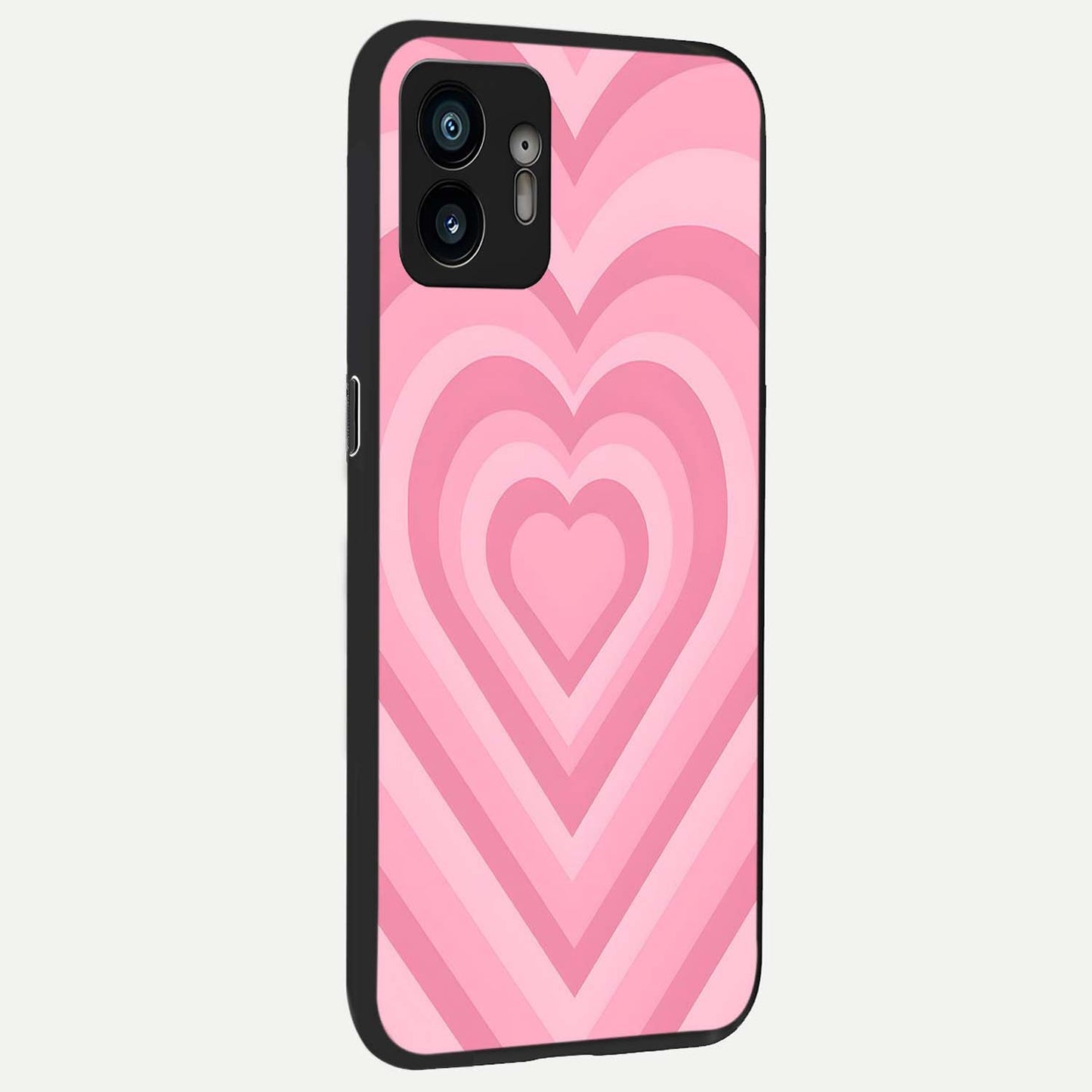  Blush Heart Waves back cover For Nothing Phone 2 slim fit glass case with vibrant aesthetic design