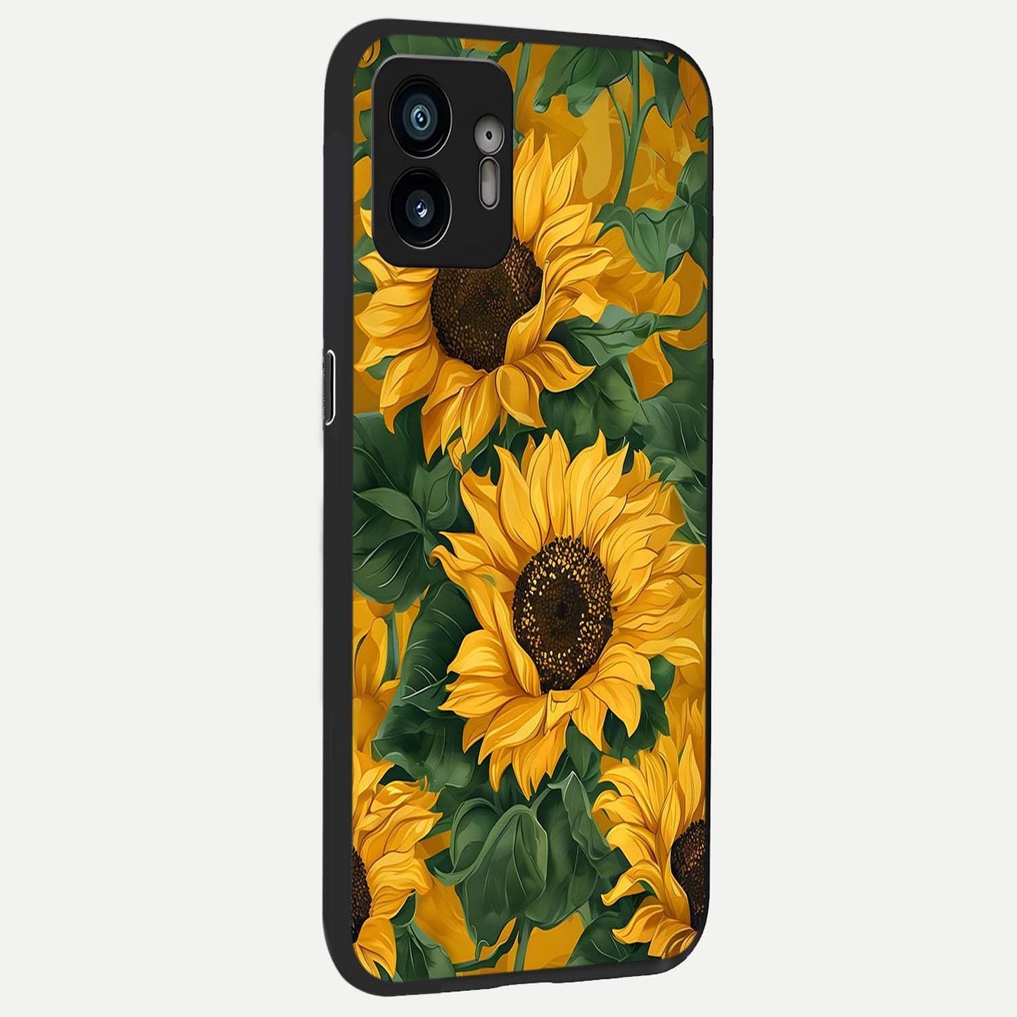  Bright Sunflower Bloom back cover For Nothing Phone 2 slim fit glass case with vibrant aesthetic design