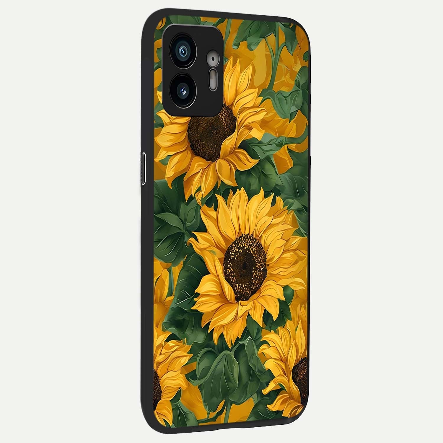  Bright Sunflower Bloom back cover For Nothing Phone 2 slim fit glass case with vibrant aesthetic design