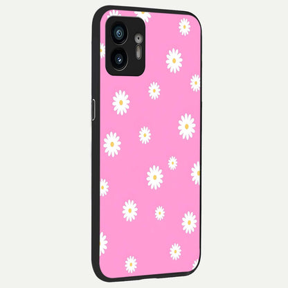  Bubblegum Daisy Pop back cover For Nothing Phone 2 slim fit glass case with vibrant aesthetic design