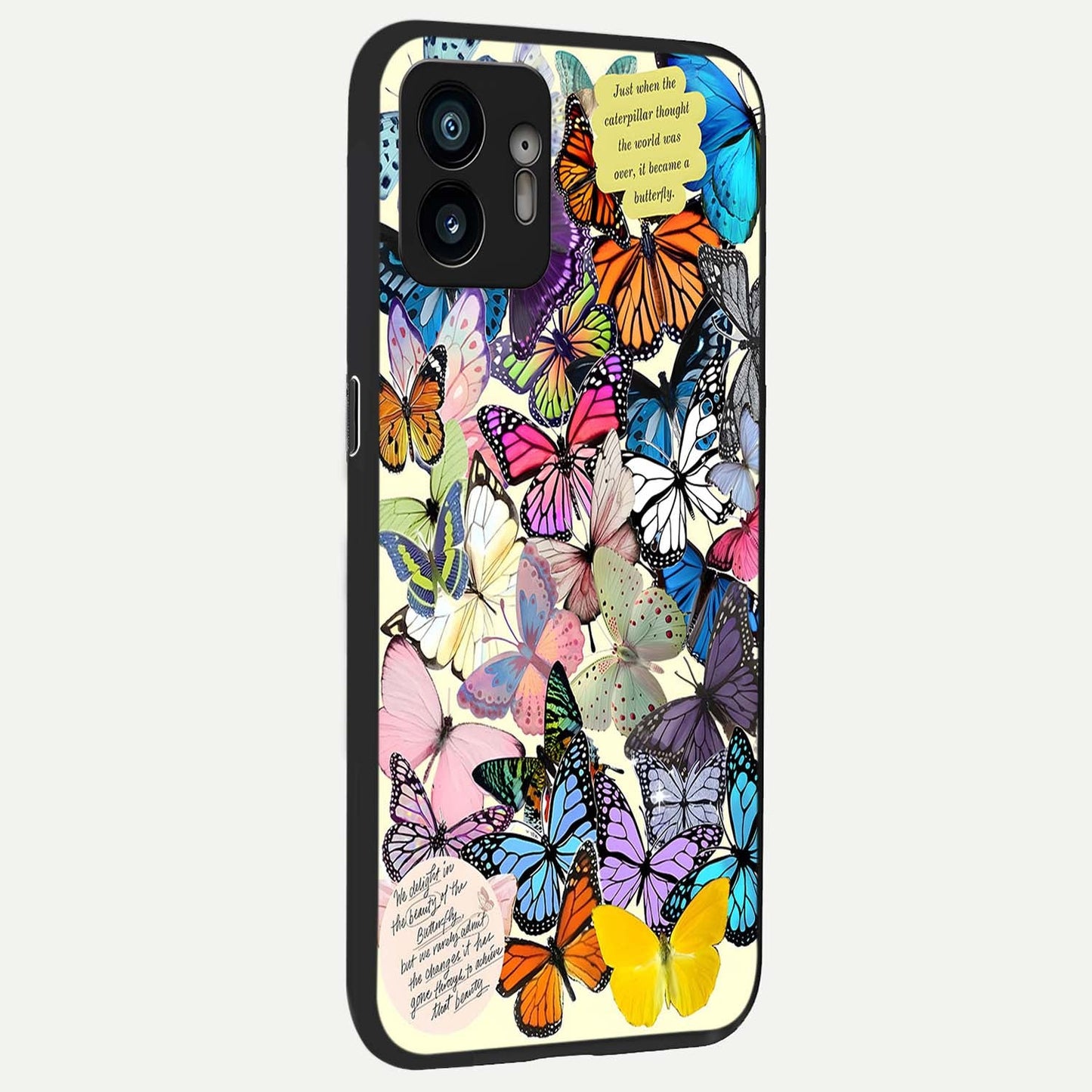  Butterflies Petal Dream back cover For Nothing Phone 2 slim fit glass case with vibrant aesthetic design