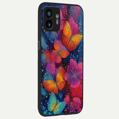  Butterfly Dream Mist back cover For Nothing Phone 2 slim fit glass case with vibrant aesthetic design