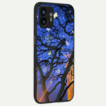  Butterfly Night Magic back cover For Nothing Phone 2 slim fit glass case with vibrant aesthetic design
