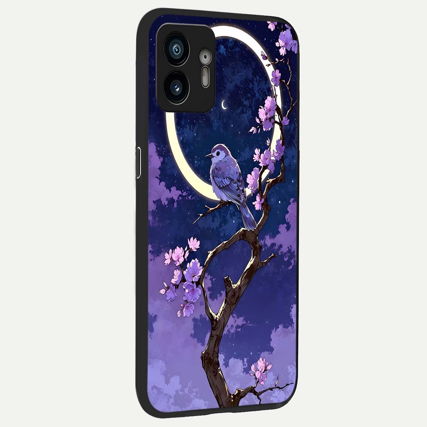  Celestial Bird Blossom back cover For Nothing Phone 2 slim fit glass case with vibrant aesthetic design