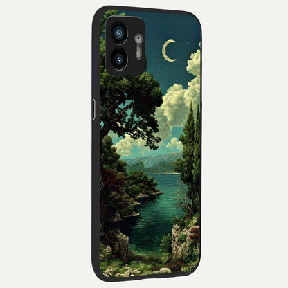  Celestial Lake Peace back cover For Nothing Phone 2 slim fit glass case with vibrant aesthetic design