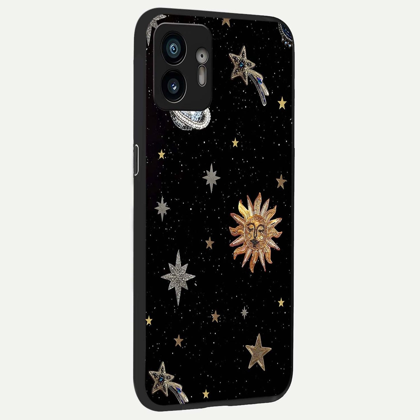  Celestial Moon With Stars back cover For Nothing Phone 2 slim fit glass case with vibrant aesthetic design