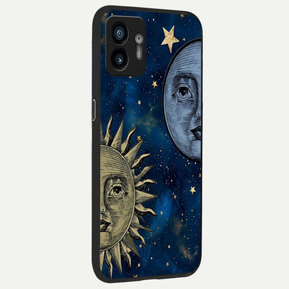 Celestial Moon With Sun back cover For Nothing Phone 2 slim fit glass case with vibrant aesthetic design