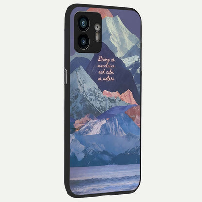  Celestial Mountain Calm back cover For Nothing Phone 2 slim fit glass case with vibrant aesthetic design