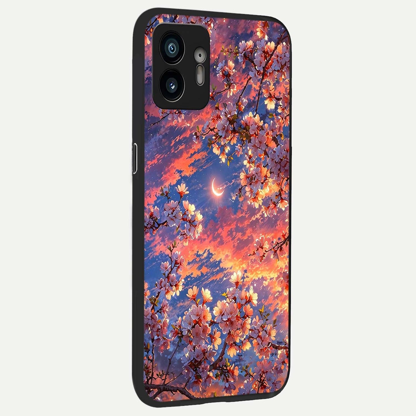  Celestial Sakura Sunset back cover For Nothing Phone 2 slim fit glass case with vibrant aesthetic design