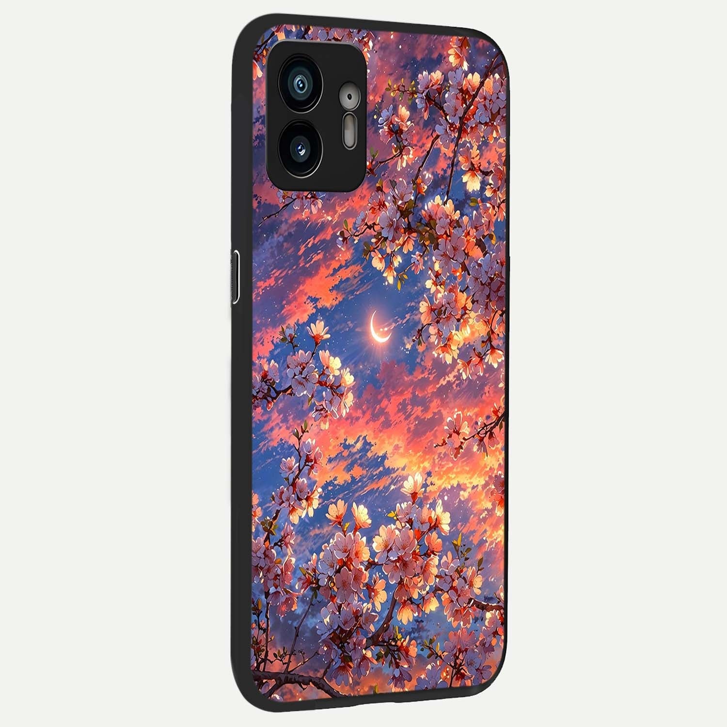  Celestial Sakura Sunset back cover For Nothing Phone 2 slim fit glass case with vibrant aesthetic design