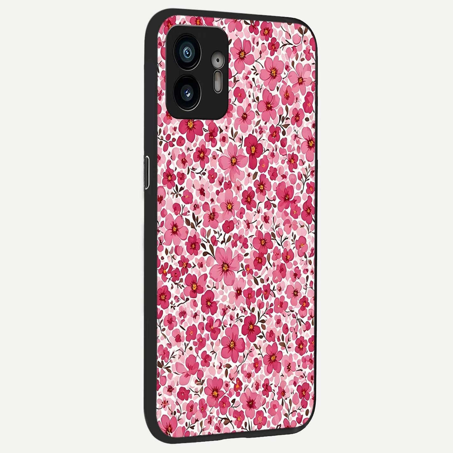  Cherry Blossom Charm back cover For Nothing Phone 2 slim fit glass case with vibrant aesthetic design