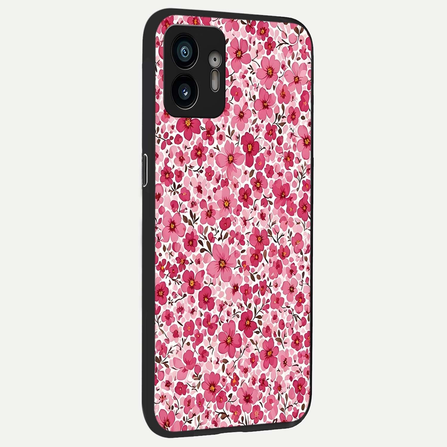  Cherry Blossom Charm back cover For Nothing Phone 2 slim fit glass case with vibrant aesthetic design
