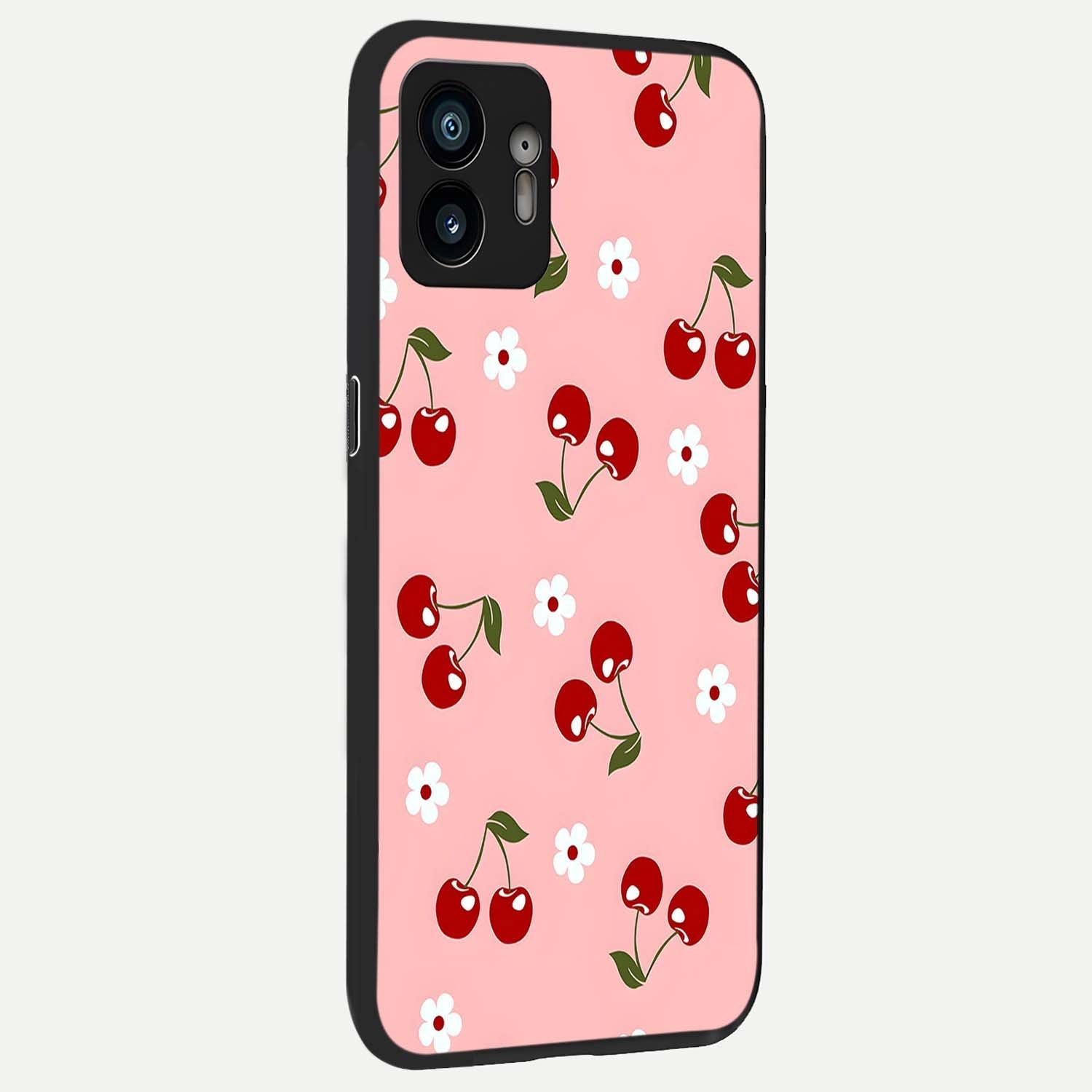  Cherry Love Mood back cover For Nothing Phone 2 slim fit glass case with vibrant aesthetic design