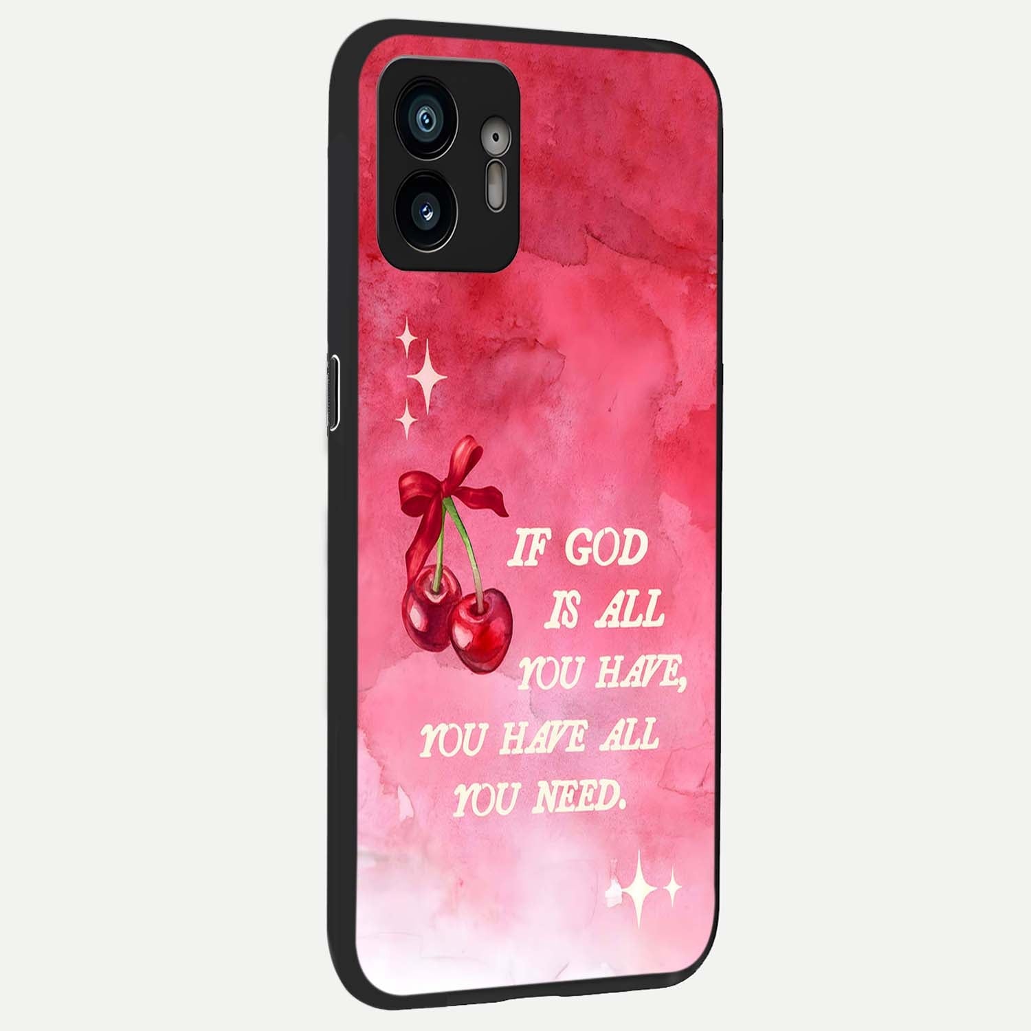  Cherry Quote back cover For Nothing Phone 2 slim fit glass case with vibrant aesthetic design
