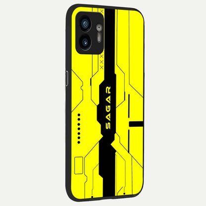  Circuit CYBERPUNK Custom Name back cover For Nothing Phone 2 slim fit glass case with vibrant aesthetic design