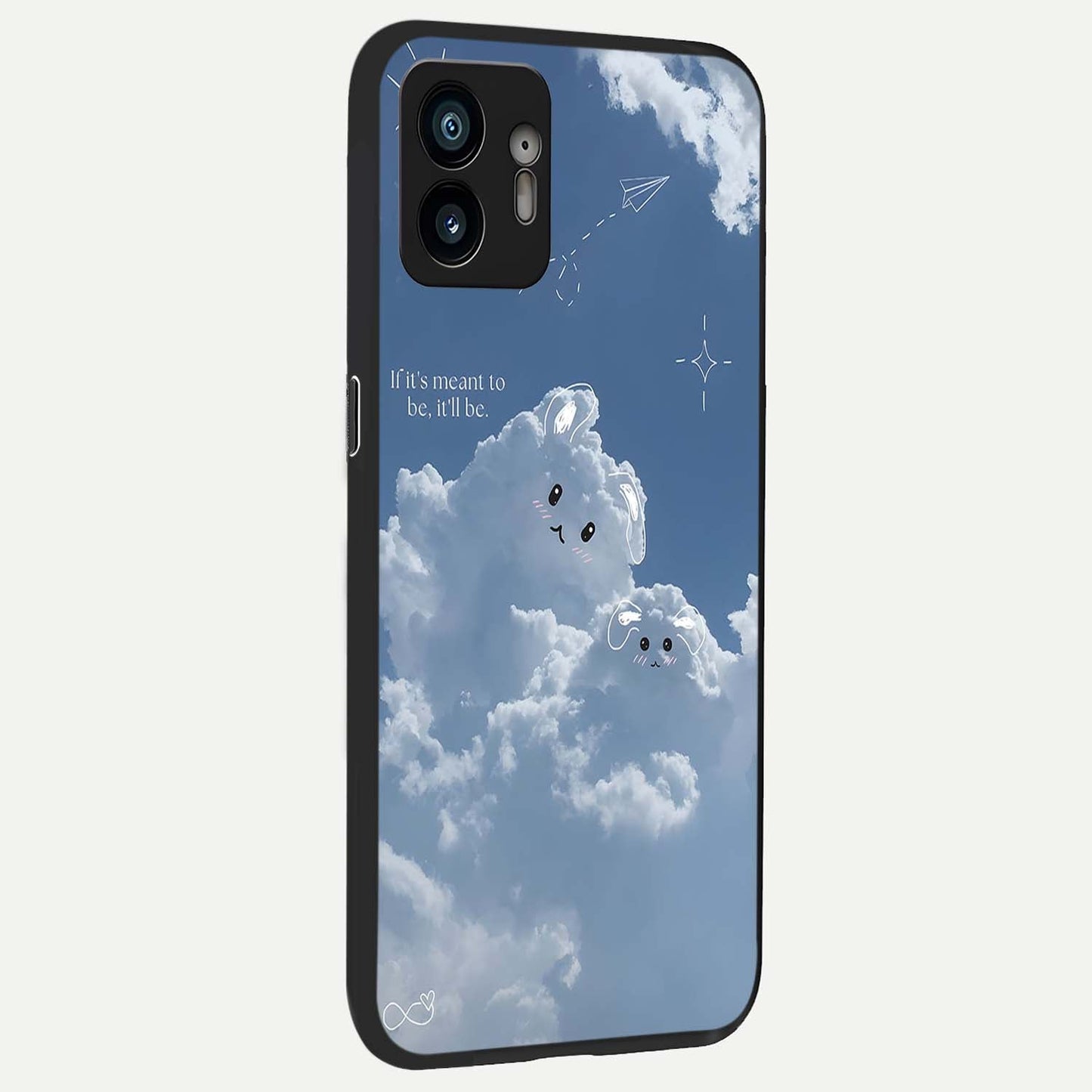  Cloud Bunny Dreams back cover For Nothing Phone 2 slim fit glass case with vibrant aesthetic design