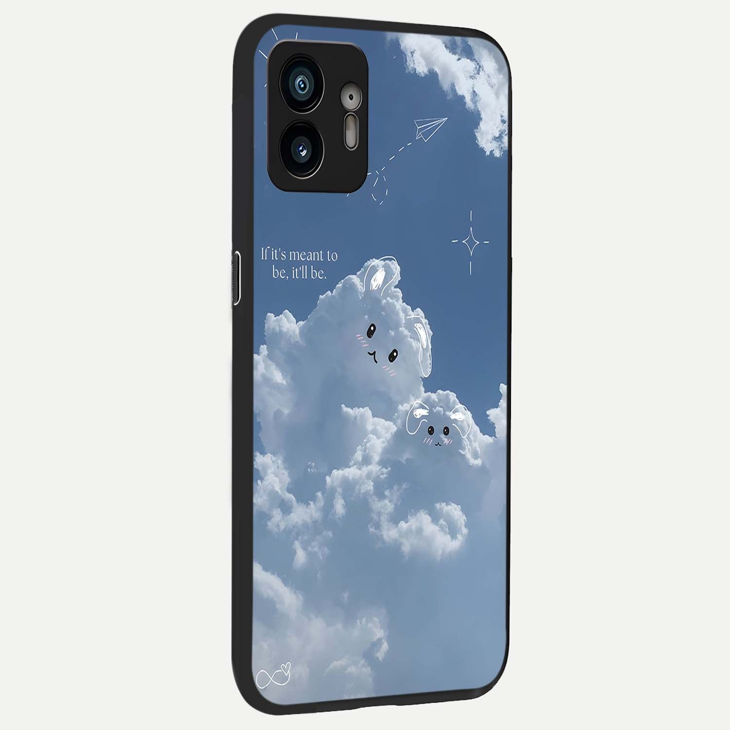  Cloud Bunny Dreams back cover For Nothing Phone 2 slim fit glass case with vibrant aesthetic design