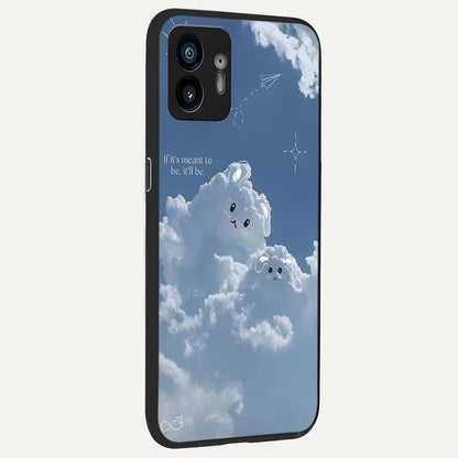  Cloud Bunny Dreams back cover For Nothing Phone 2 slim fit glass case with vibrant aesthetic design