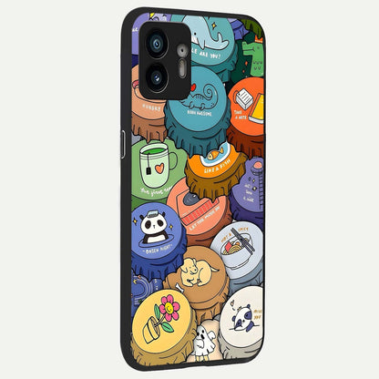  Coins Patterns back cover For Nothing Phone 2 slim fit glass case with vibrant aesthetic design