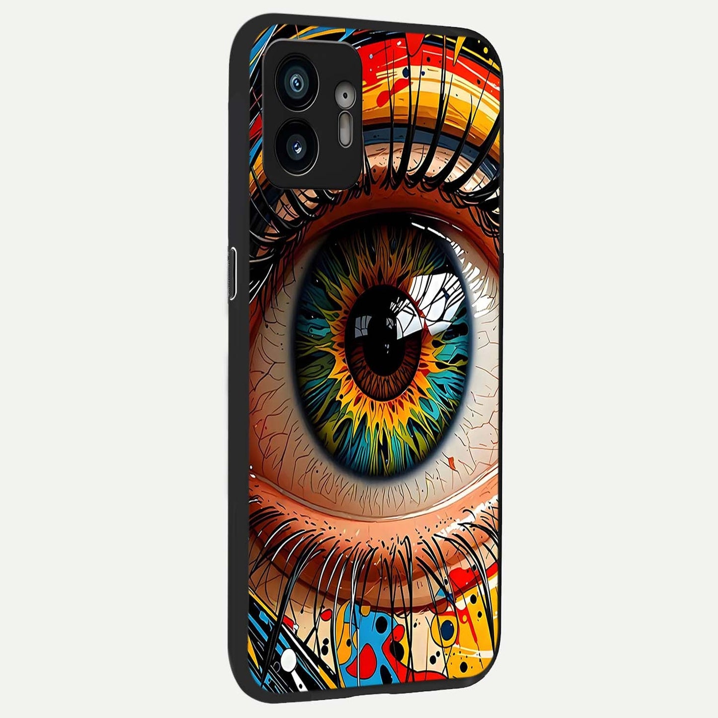  Colorful Eye back cover For Nothing Phone 2 slim fit glass case with vibrant aesthetic design