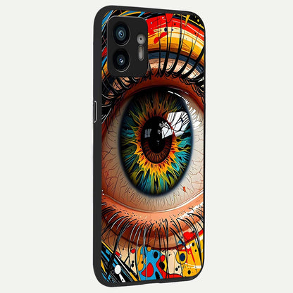  Colorful Eye back cover For Nothing Phone 2 slim fit glass case with vibrant aesthetic design
