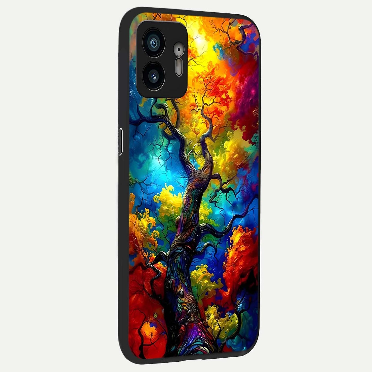  Colorfull Tree back cover For Nothing Phone 2 slim fit glass case with vibrant aesthetic design