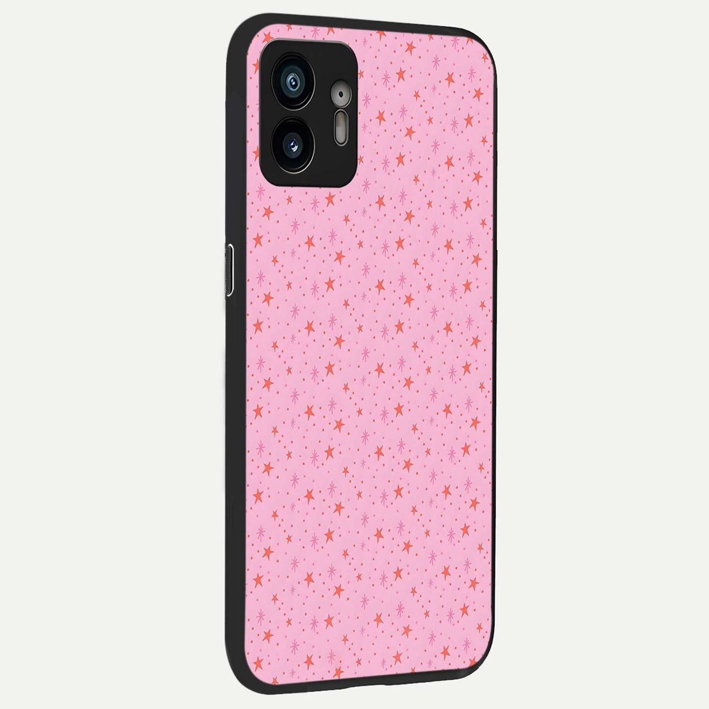  Cosmic Pink Sparkle back cover For Nothing Phone 2 slim fit glass case with vibrant aesthetic design