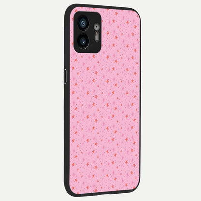  Cosmic Pink Sparkle back cover For Nothing Phone 2 slim fit glass case with vibrant aesthetic design