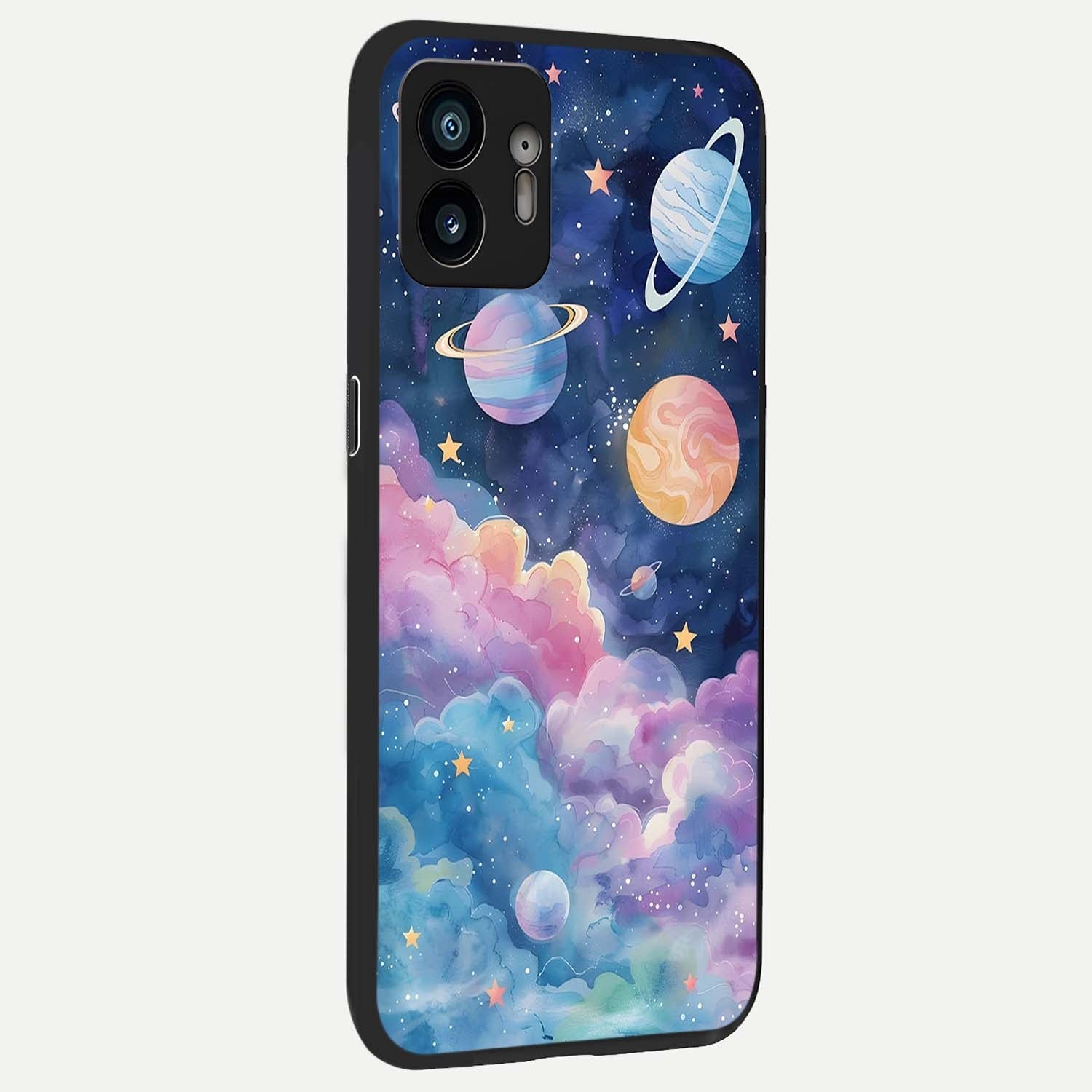  Cosmic Planet Dreams back cover For Nothing Phone 2 slim fit glass case with vibrant aesthetic design