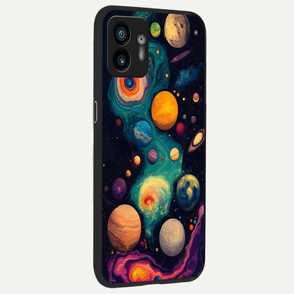  Cosmic Planet Journey back cover For Nothing Phone 2 slim fit glass case with vibrant aesthetic design