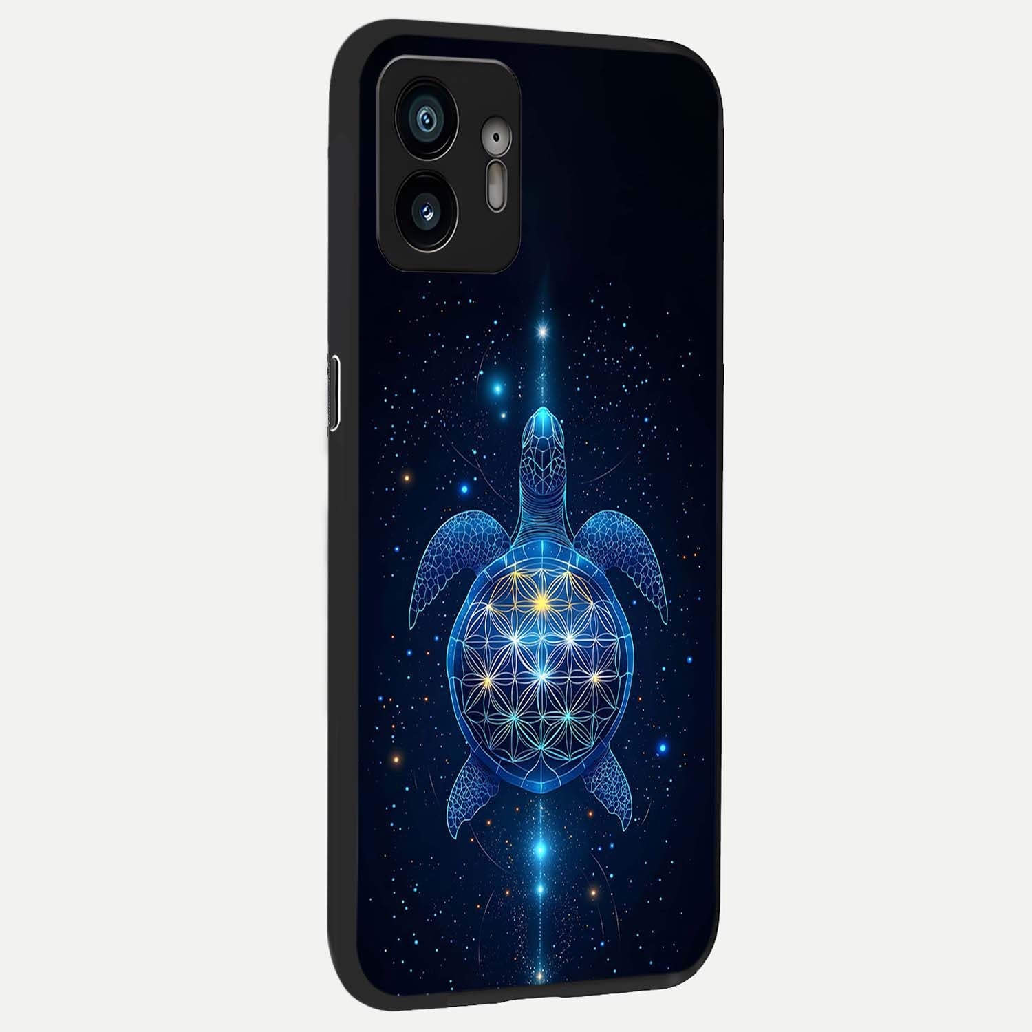  Crimson Blue Turtle back cover For Nothing Phone 2 slim fit glass case with vibrant aesthetic design