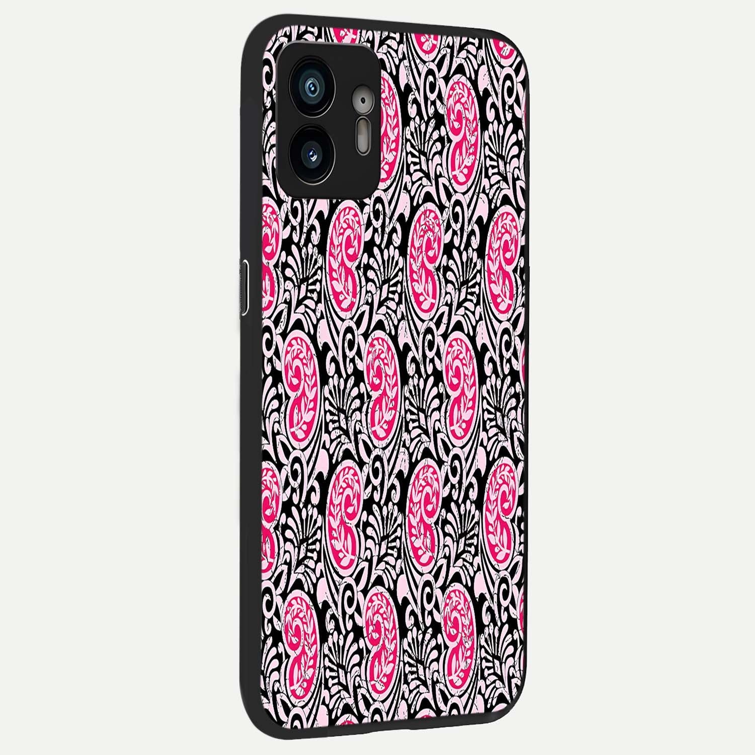  Crimson Paisley Charm back cover For Nothing Phone 2 slim fit glass case with vibrant aesthetic design