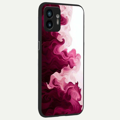  Crimson Wave Flow back cover For Nothing Phone 2 slim fit glass case with vibrant aesthetic design