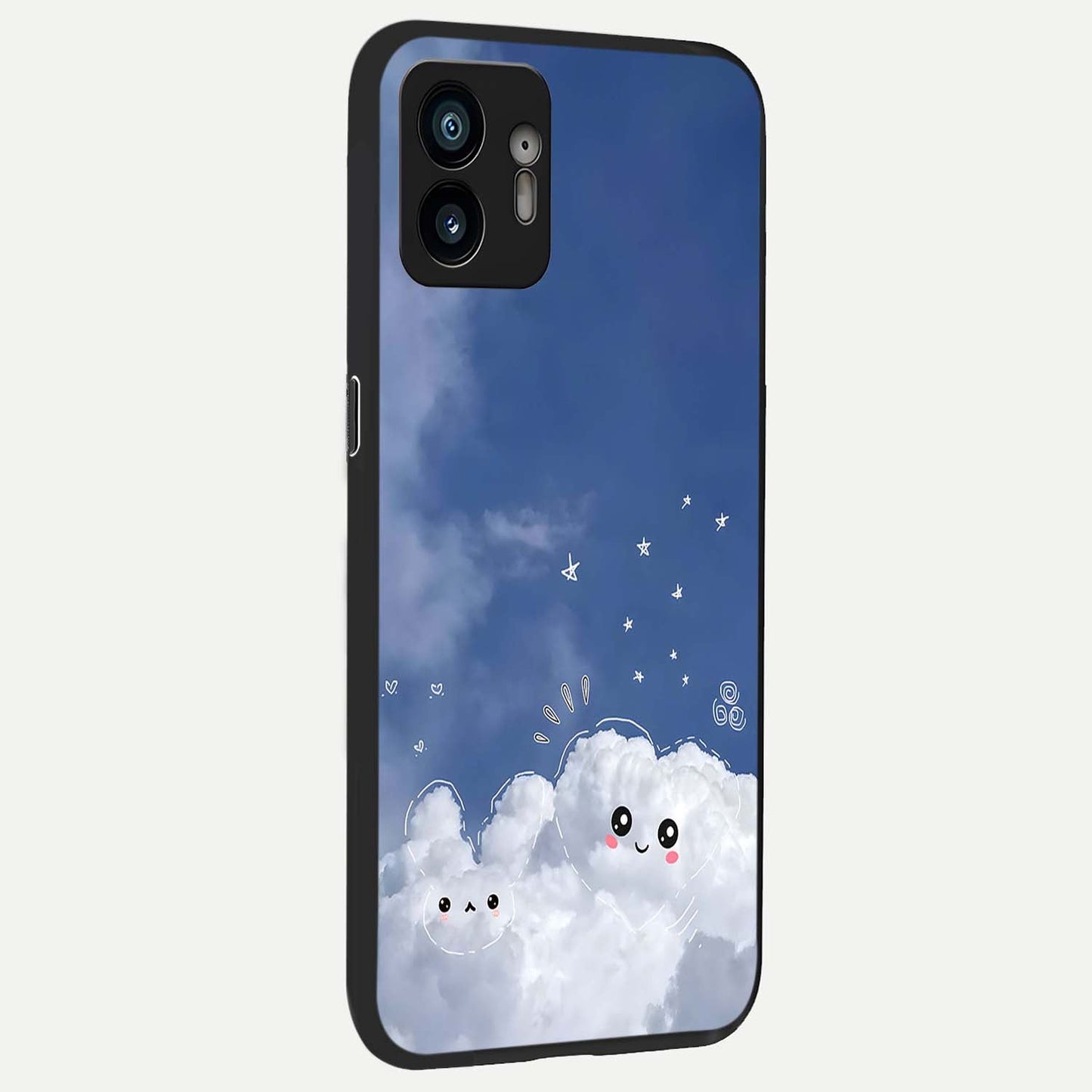  Cute Blossom Cloud back cover For Nothing Phone 2 slim fit glass case with vibrant aesthetic design