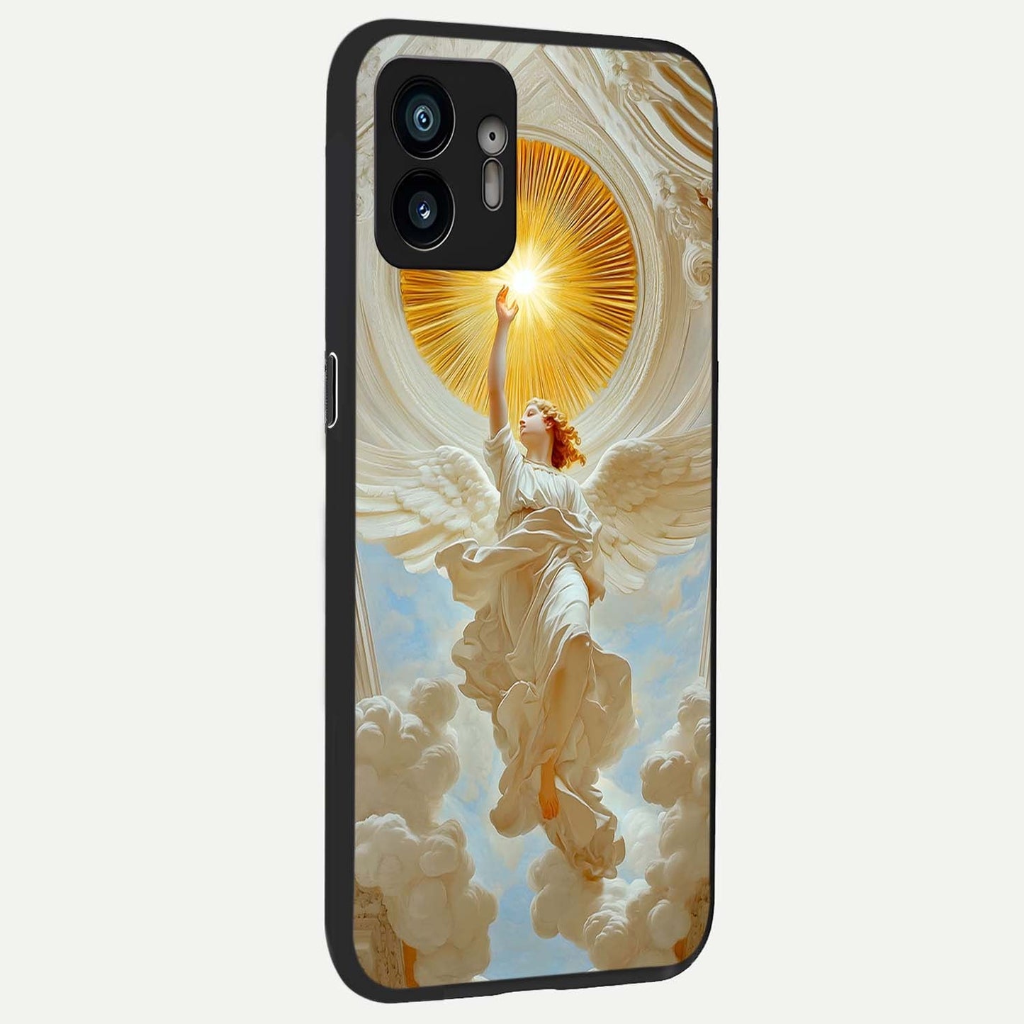  Divine Light Angel back cover For Nothing Phone 2 slim fit glass case with vibrant aesthetic design
