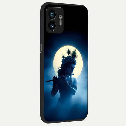  Divine Moon Flute back cover For Nothing Phone 2 slim fit glass case with vibrant aesthetic design