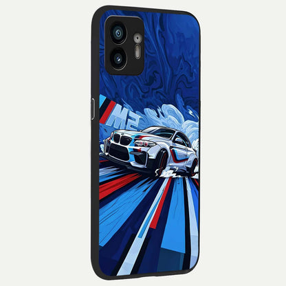  Drift Power Rush back cover For Nothing Phone 2 slim fit glass case with vibrant aesthetic design