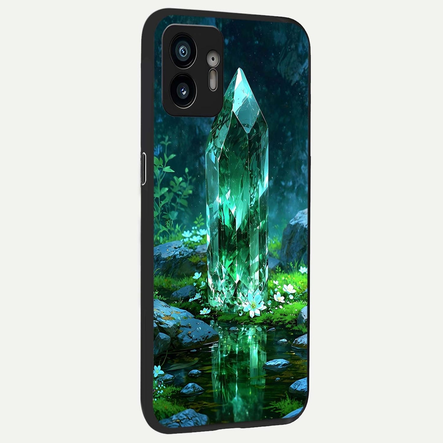  Emerald Light Crystal back cover For Nothing Phone 2 slim fit glass case with vibrant aesthetic design
