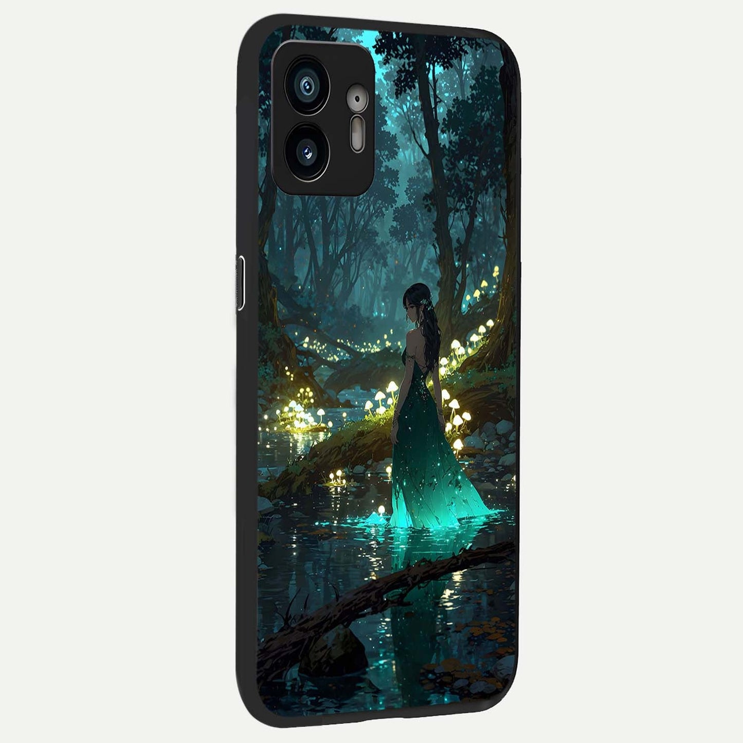  Enchanted Forest Glow back cover For Nothing Phone 2 slim fit glass case with vibrant aesthetic design
