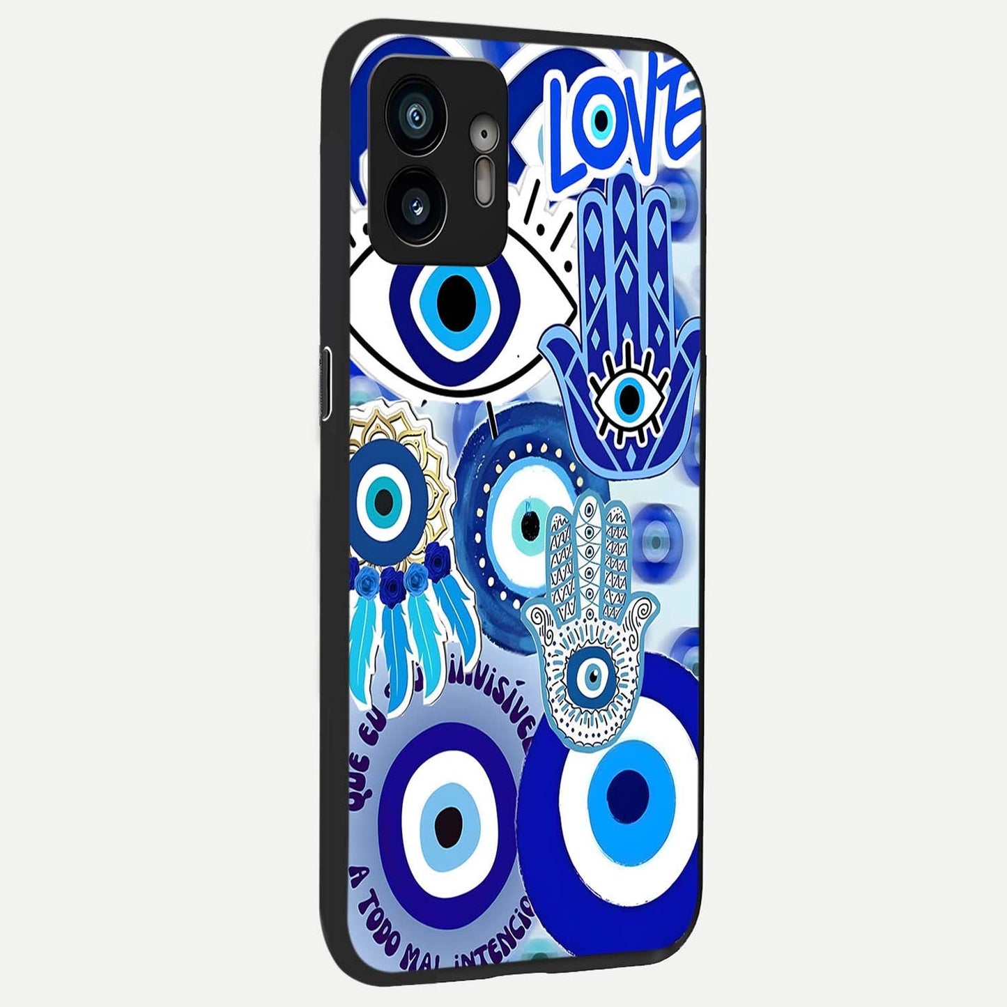  Evil Eyes Dream back cover For Nothing Phone 2 slim fit glass case with vibrant aesthetic design