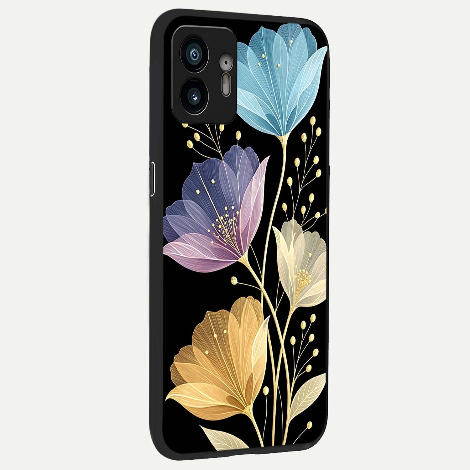  Flower Bloom Glow back cover For Nothing Phone 2 slim fit glass case with vibrant aesthetic design